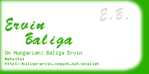 ervin baliga business card